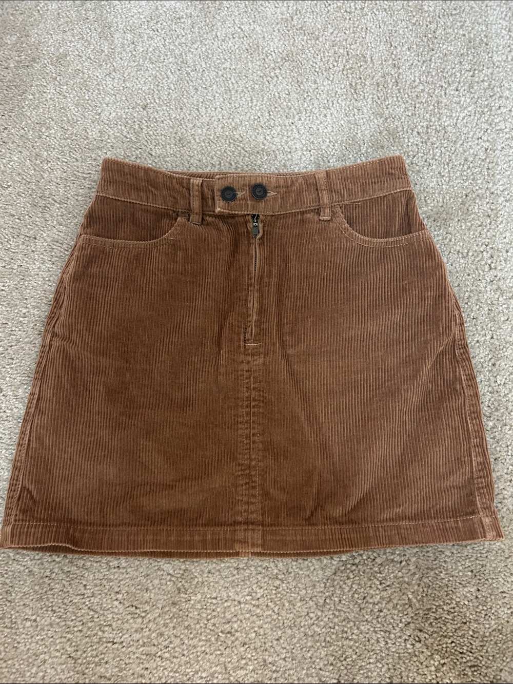 Hollister Corduroy Brown Denim Mini Skirt